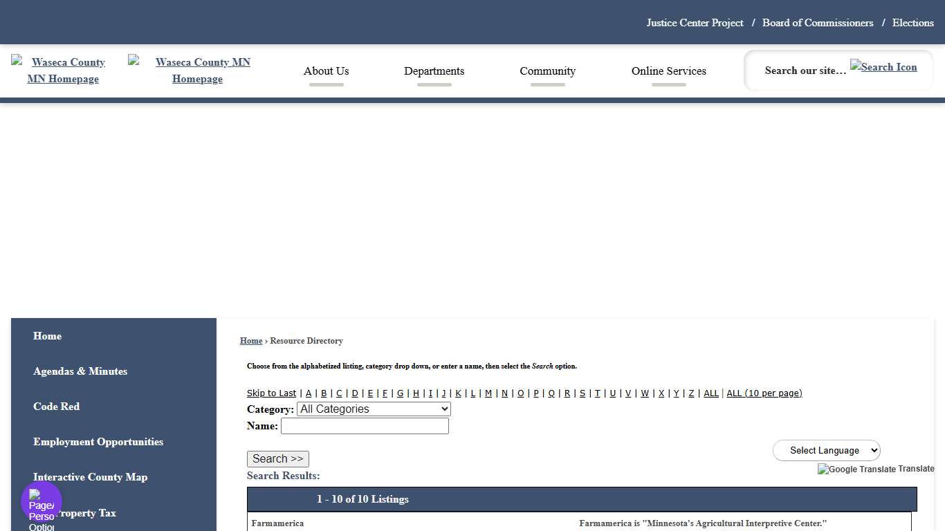 Resource Directory • Waseca County, MN • CivicEngage