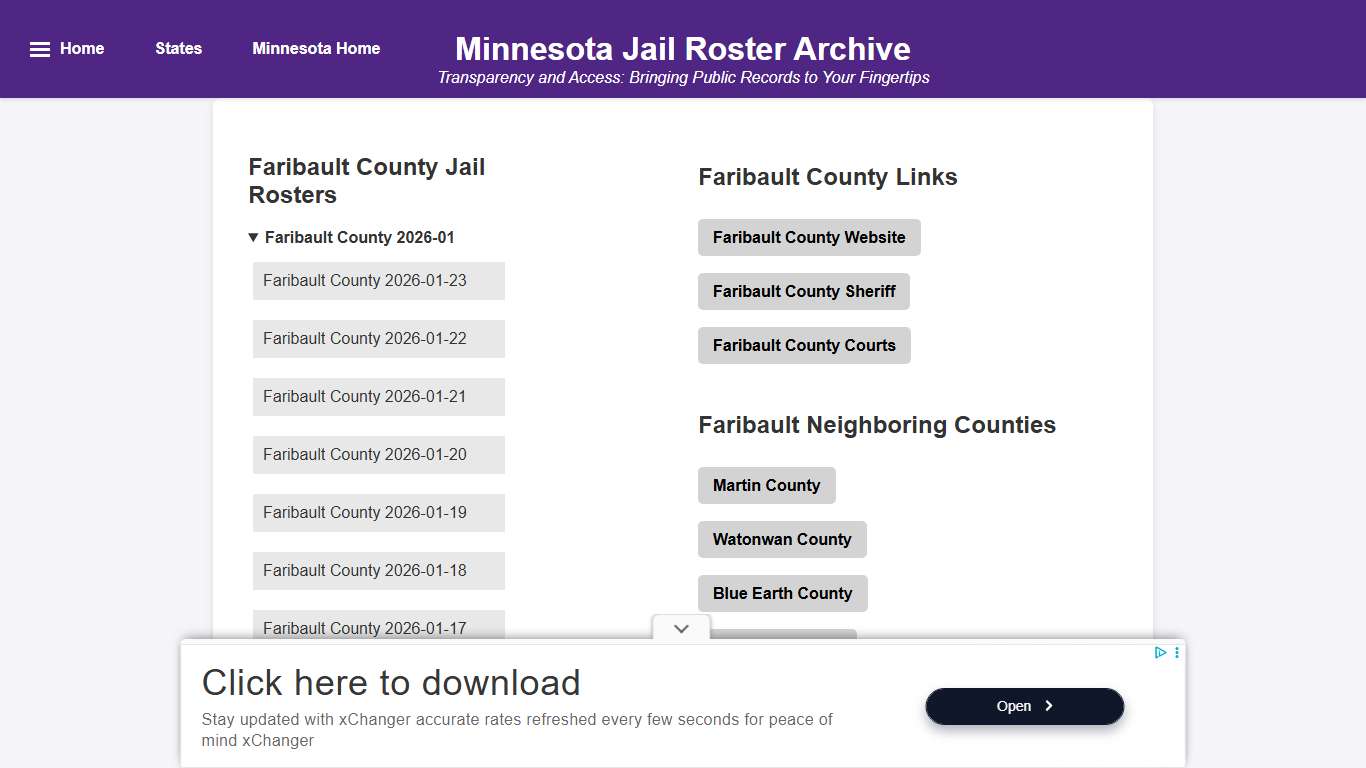 Faribault County - Minnesota Jail Rosters